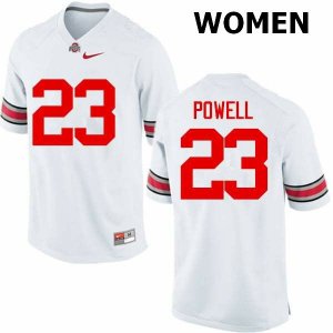 NCAA Ohio State Buckeyes Women's #23 Tyvis Powell White Nike Football College Jersey KOL5745TC